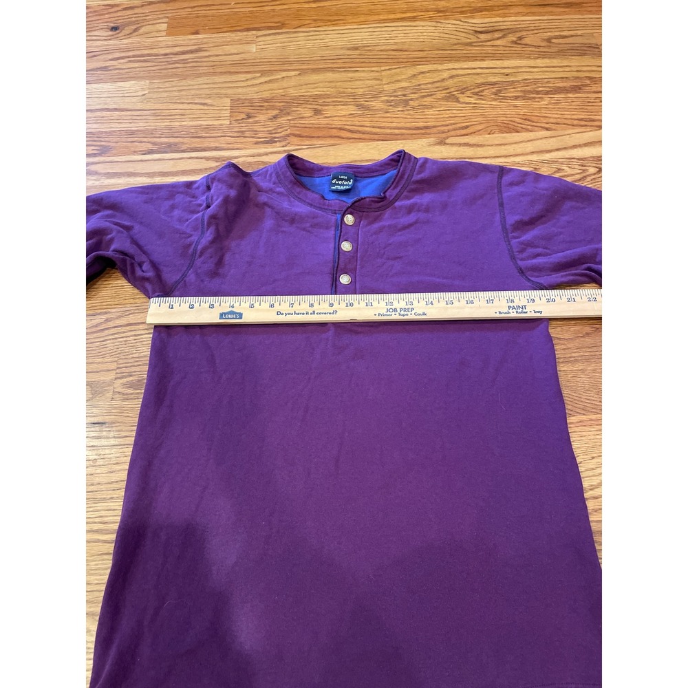 Vintage Duofold Men's Henley Shirt Large Purple Long Sleeve Dual Layer Thermals - Picture 5 of 7